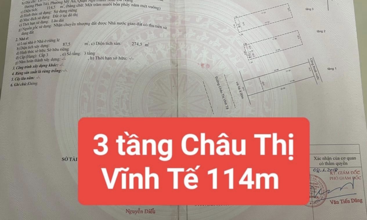 Bán gấp nhà 3 tầng CHÂU THỊ VĨNH TẾ - Sát ngã 4 ĐỖ BÁ