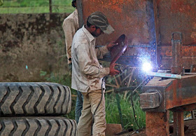 Welder at work