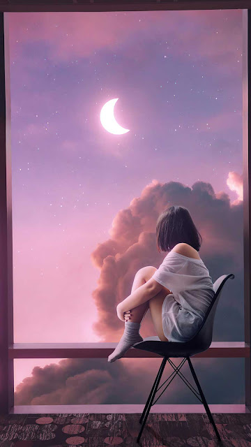 iPhone Wallpaper 4K Lonely Girl At Night is a free high resolution image for Smartphone iPhone and mobile phone.