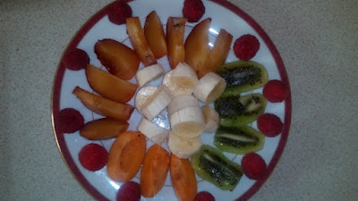 Colourful fruits beautifully arranged on a plate