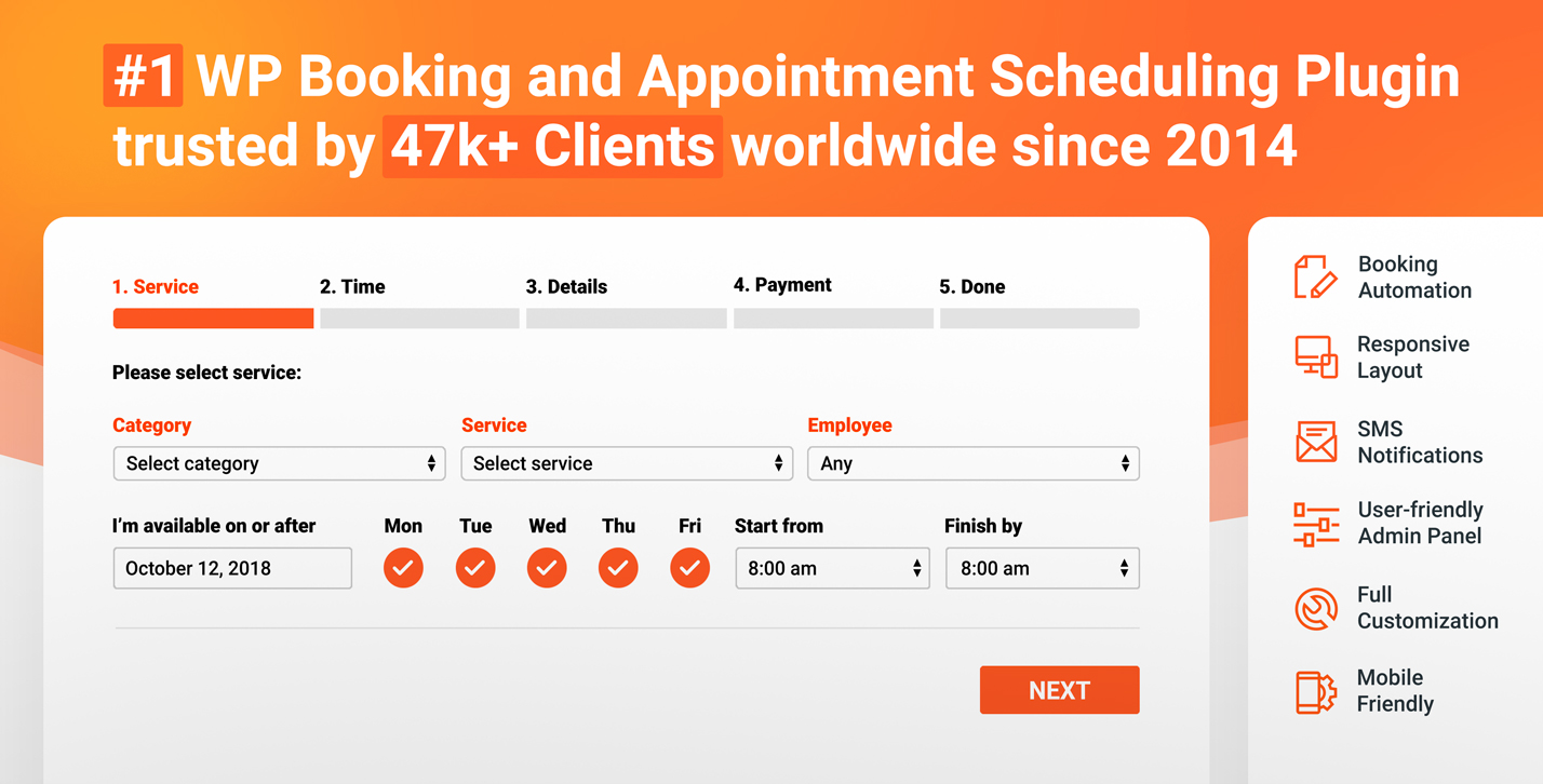 Bookly #1 WordPress Appointment Booking Plugin for all types of businesses