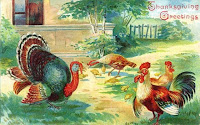 vintage thanksgiving turkey chickens