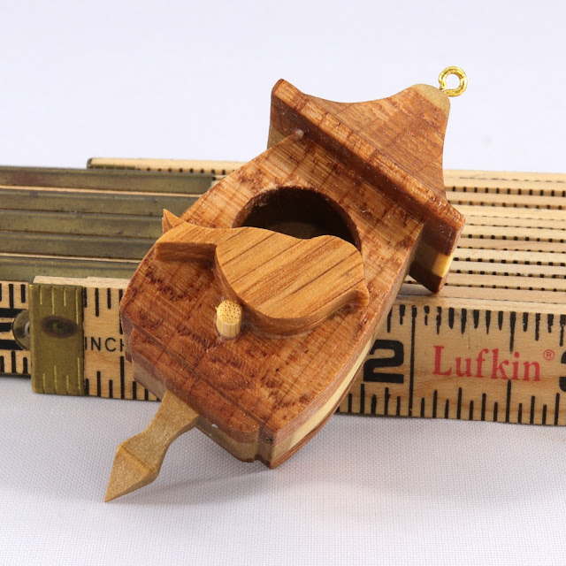 Miniature Birdhouse Ornament, Handmade from Reclaimed Hardwoods and Finished with A Blend Of Beeswax and Mineral Oil, Collectable