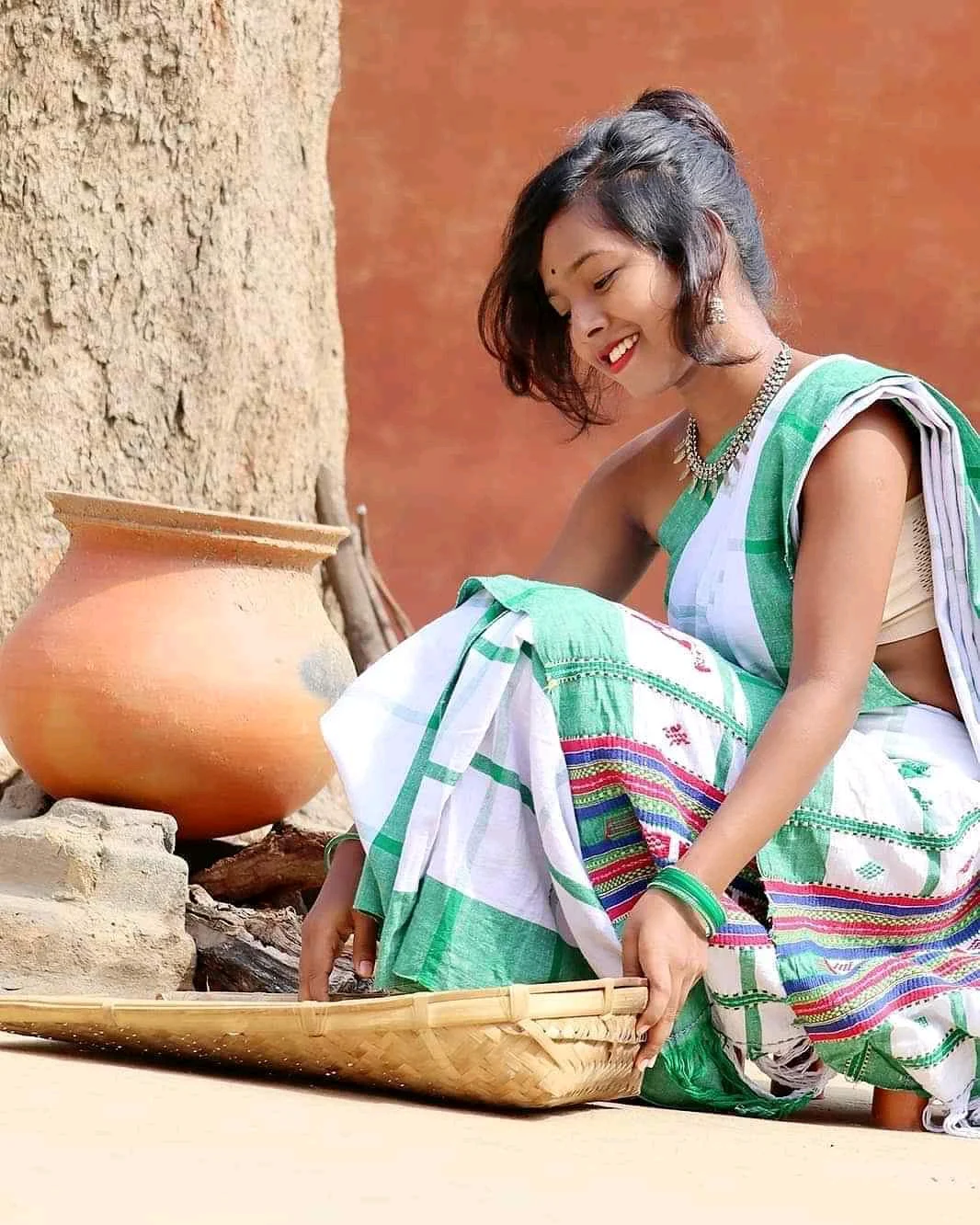 Santali traditional girl top 10 white panchi sharee 😍😍