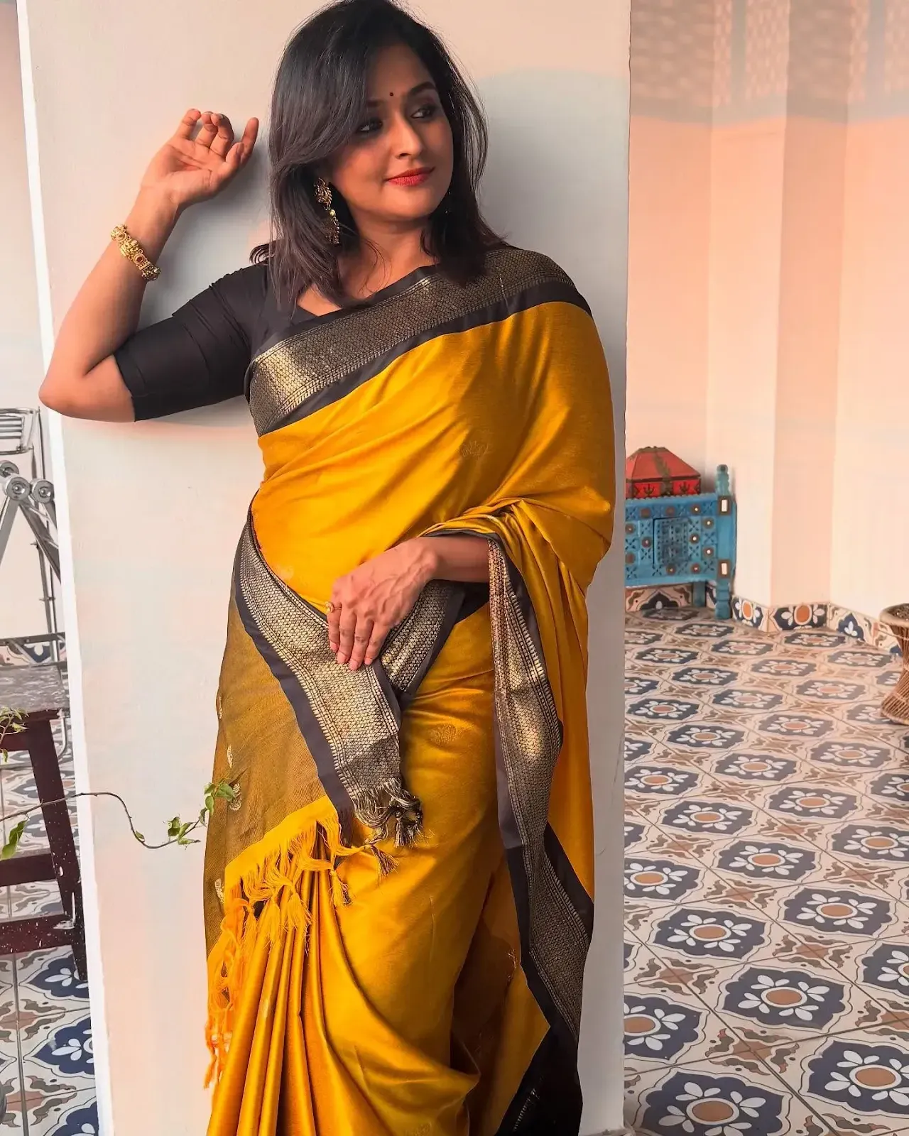 Ramya Nambeesan showcases a traditional look in her latest 2025 saree photoshoot.
