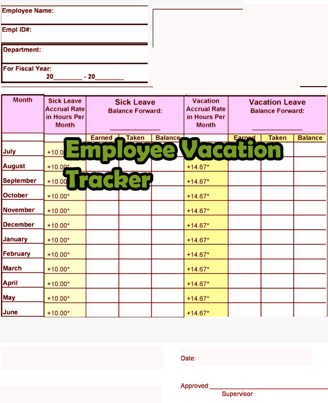 Best Way to Track Vacation for Employees in Excel