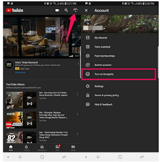 Cara Melakukan Incognito Di YouTube untuk melakukan Penyamaran Di YouTube