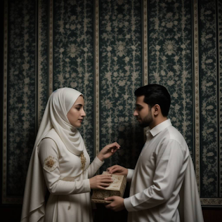 A Muslim Bride and Groom on their Wedding