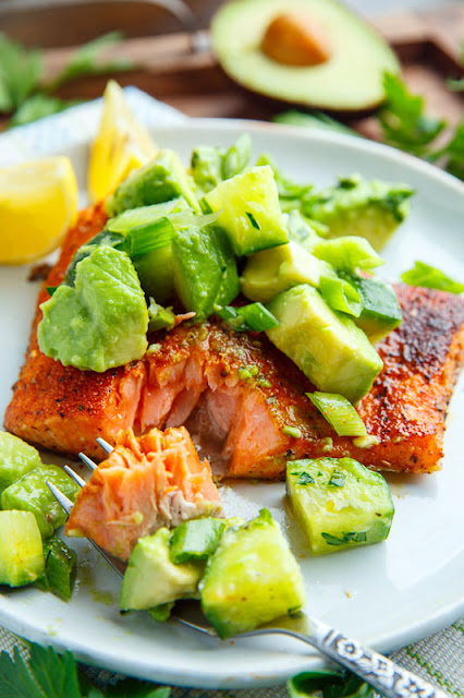 Blackened Salmon with Avocado Salsa