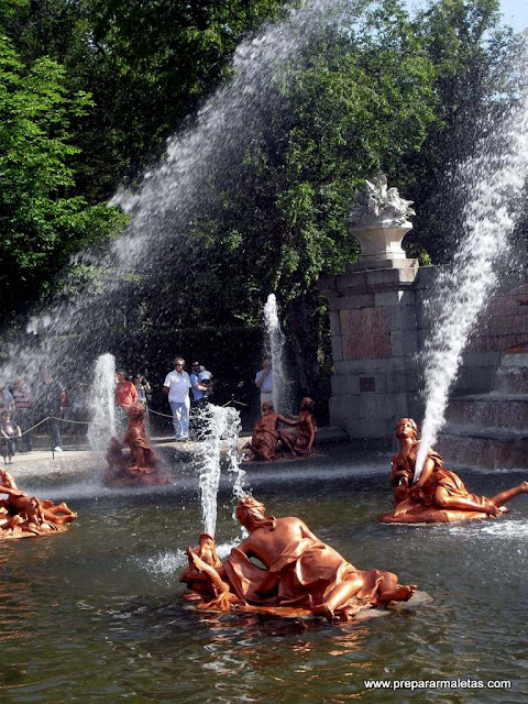 espectaculo de fuentes en la granja