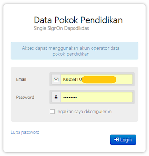 Login manajemen bos online dengan akun dapodikdasmen