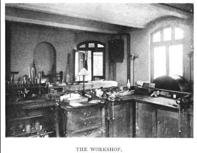 The Workshop in the basement of the New Physical Observatory, from E. Walter Maunder's 'The Royal Observatory, Greenwich: a Glance at its History and Work' (1900)