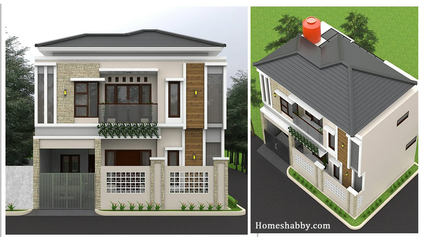 Desain dan  Denah  Rumah  dengan Luas Lahan 10 x 7 M Tampil 