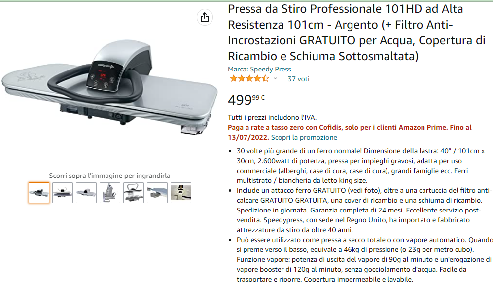 stiratrice professionale per lenzuola