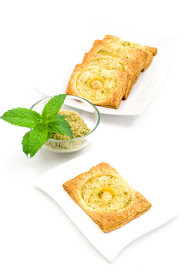 Pineapple puff pastry dessert with mint sugar recipe
