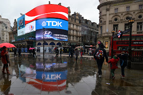 Piccadilly Circus reflected in the rain