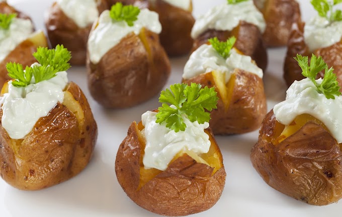 Baby potatoes stuffed with cheese