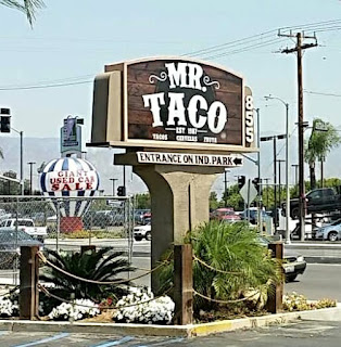 Mr. Taco sign in front of the restaurant