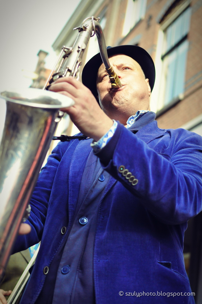 Street musician at the Spiegelstraat, Amsterdam