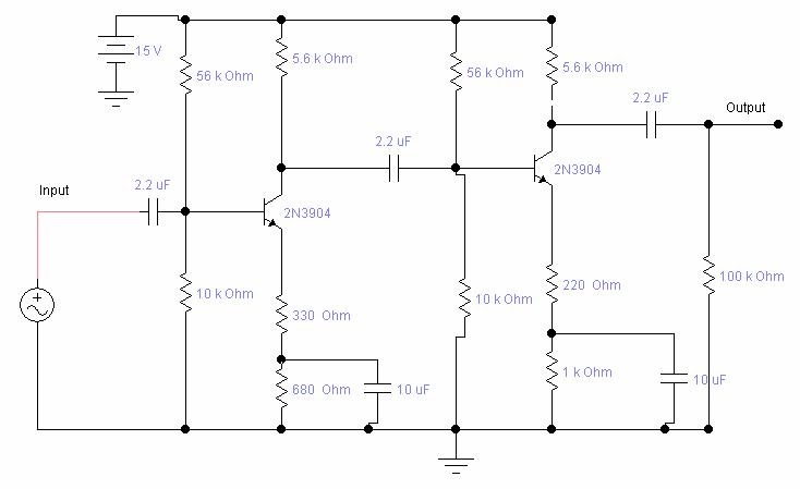  Skema  Rangkaian Amplifier  Dengan Transistor