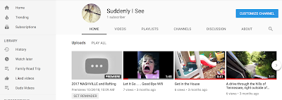 Our You Tube Channel is LIVE! Come Visit US at Suddenly I See