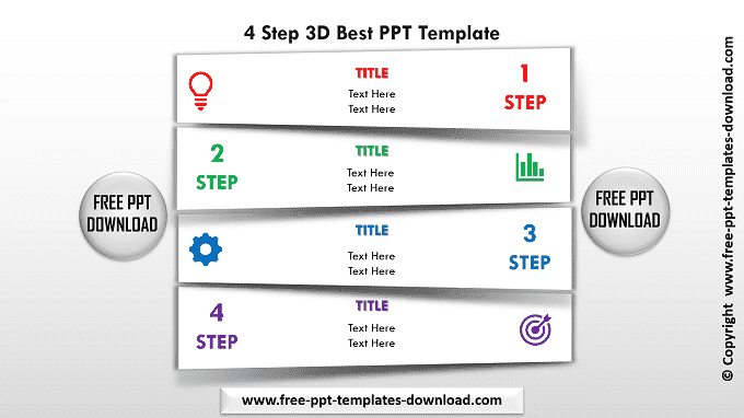 4 Steps 3D Best PPT Template Download