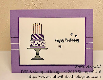 Craft with Beth: Stampin' Up! card gift certficate holder gift card holder piece of cake brights dsp designer series paper gift packaging circle punch