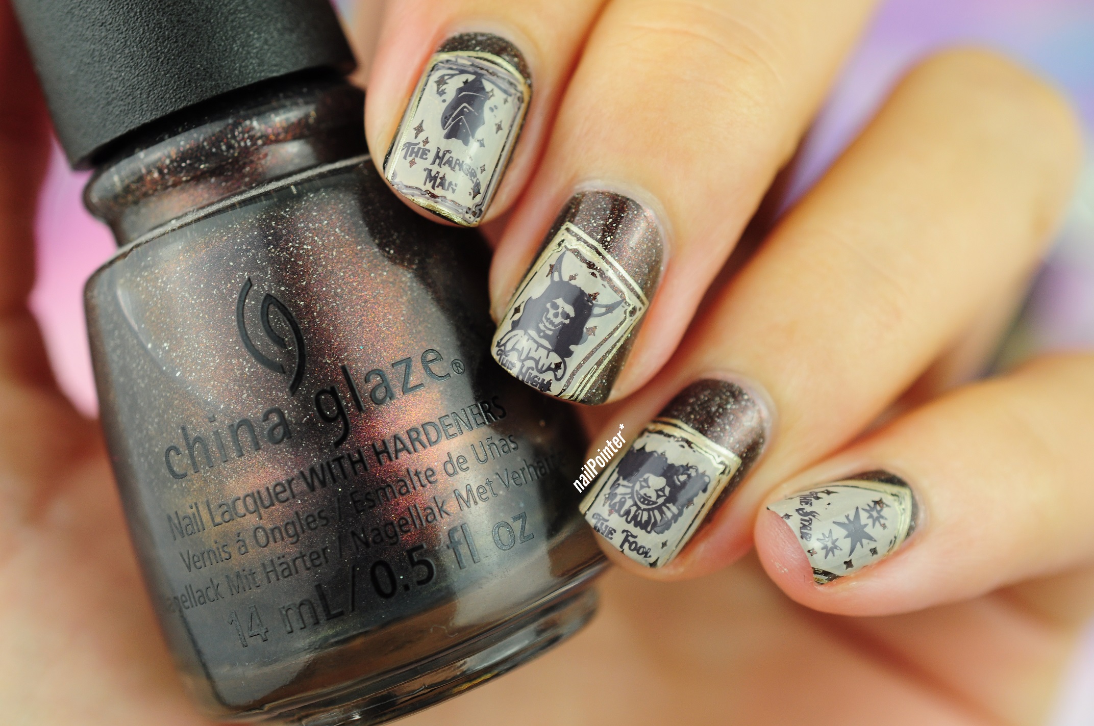 It's In The Cards Tarot Halloween Nails using China Glaze Maniology