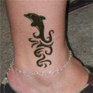 dolphin ankle tattoo design