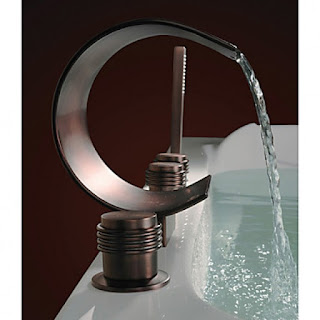  Triple Handle Waterfall Bathtub Oil Rubbed Bronze Faucet with Hand Held Shower Head
