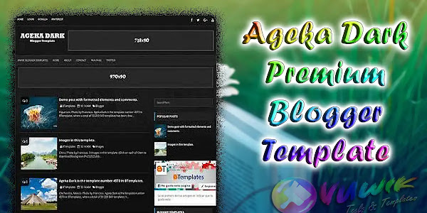 Ageka Dark Premium Blogger Template Free Download