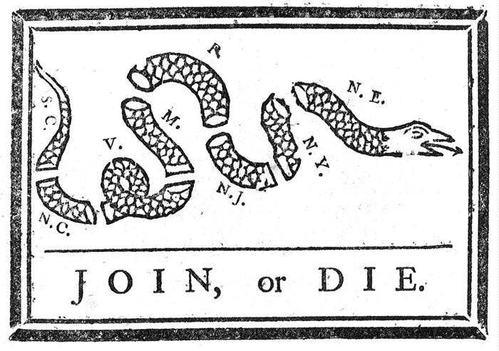 Join or Die Political Cartoon