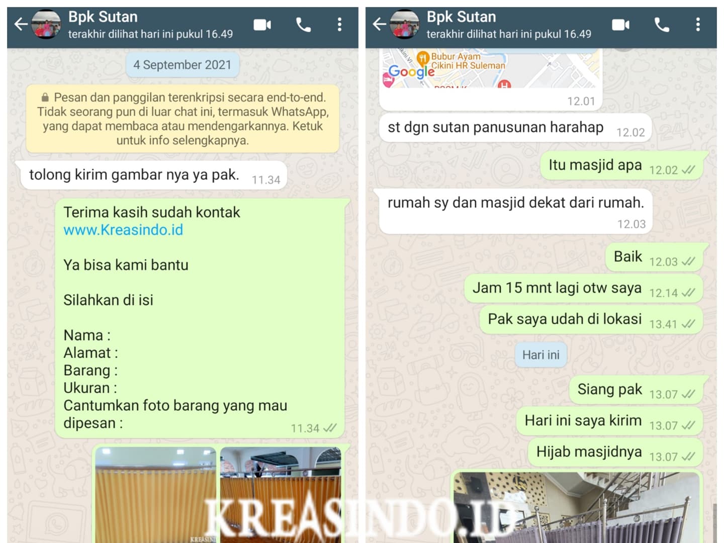 Hijab Masjid pesanan Bpk Sutan di Masjid Jami Almu'Aawanah Kenari Salemba Jakarta