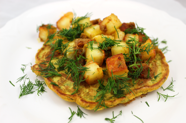 Chickpea Flour Pancakes with Paneer and Lime Pickle