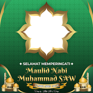 Desain Twibbon Maulid Nabi Muhammad SAW 1443 H ( Free CDR dan Png)
