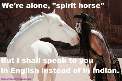 Johnny Depp Tonto & Silver white horse movie still meme