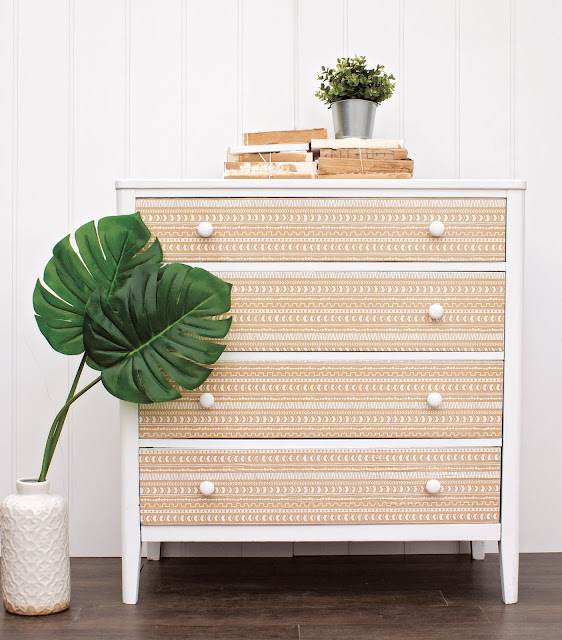 Boho inspired dresser makeover after