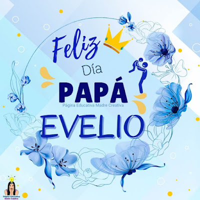 Solapín Feliz Día del Padre - Nombre Evelio  para imprimir gratis