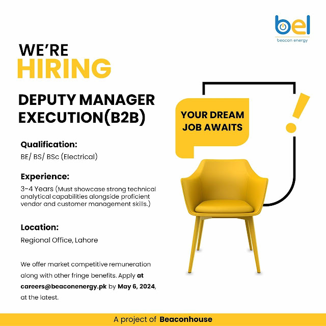 Beacon Energy Limited BEL Latest Jobs in Islamabad / Lahore April 2024