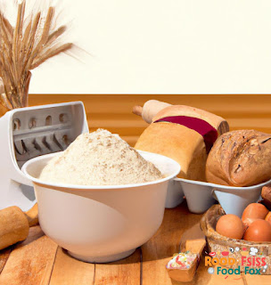 A mixing bowl with ingredients inside