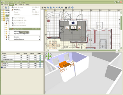 Import elementów wyposażenia wnętrz - Sweet Home 3D