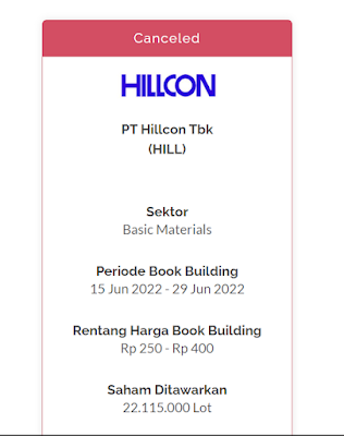 Hillcon Batal IPO