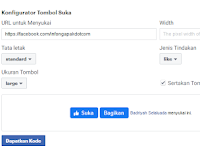Cara menambahkan tombol Fanspage  suka facebook pada blog paling gampang