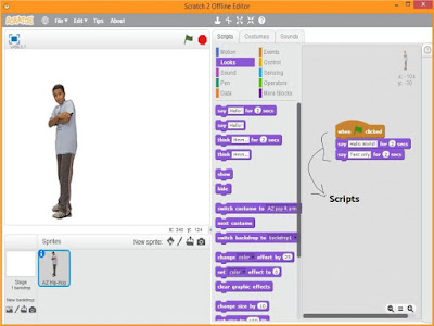 inilah script sederhana pada pemrograman scratch