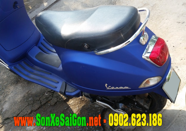 Mẫu sơn xe Vespa LX màu xanh nhám cực đẹp