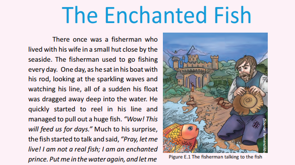 Terjemahan Teks Enchanted Fish Bahasa Inggris Halaman 117-119 Kelas 11