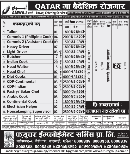 FREE VISA FREE TICKET Jobs For Nepali In Qatar Salary- Rs.1,16,840/