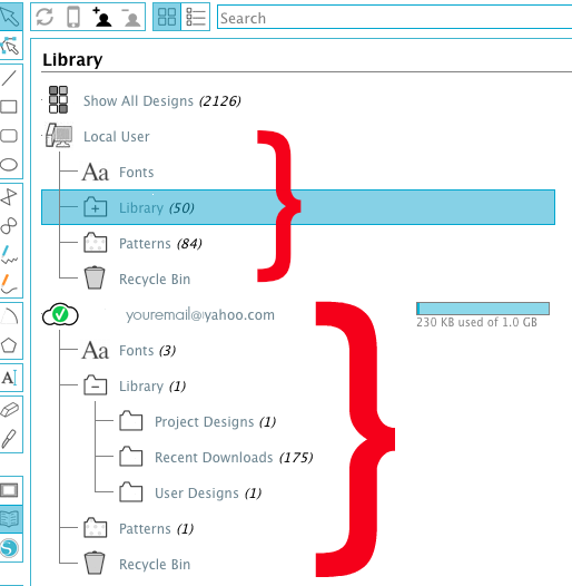 Silhouette Studio Cloud vs Local User folder