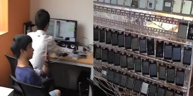 Inside China's phoney 'click farm': Tiny office uses 10,000 handsets to send fake ratings and 'likes' for boosting clients' online popularity