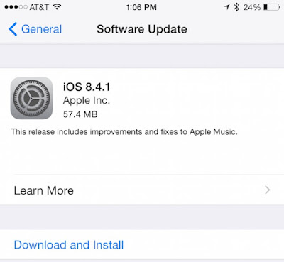 Bản cập nhật iOS 8.4.1